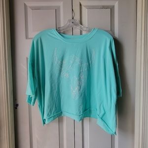 West Coast Steer Skull Crop Top